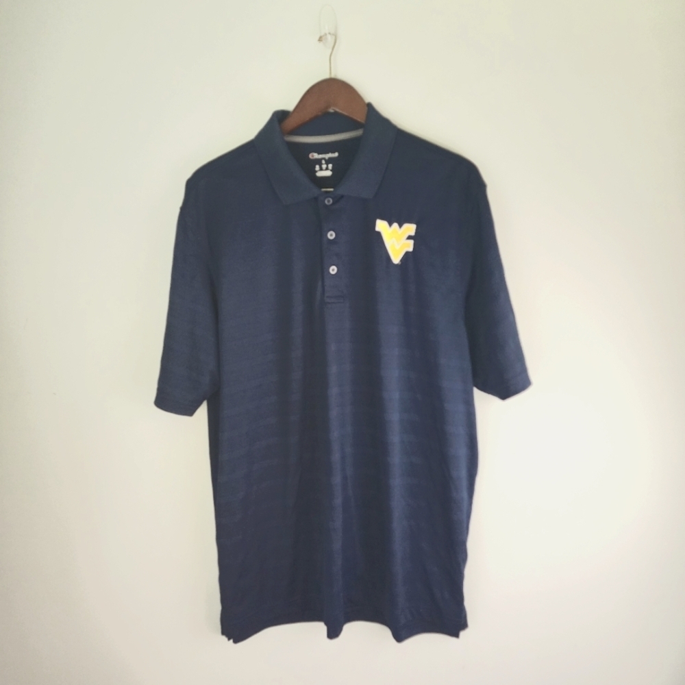 Champion West Virginia Mountaineers Marshall Polo Shirt Size Large